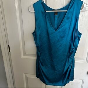 St. John Blue Fitted Ruched Tank Top